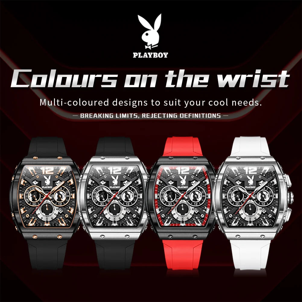 Montre Quartz Homme PLAYBOY 3075 Tonneau Calendrier Complet – CLEVI Paris