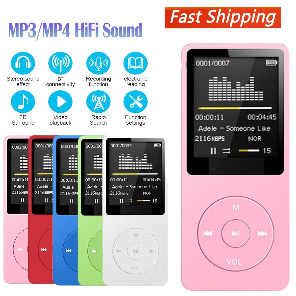 Lecteur MP3 Ultra-Slim Bluetooth FLAC FM TF 128Go 10h Sport Walkman – CLEVI Paris