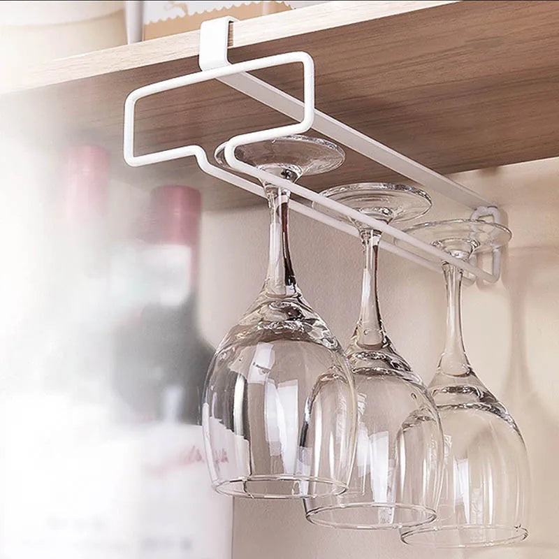 Porte-Verres à Vin Sous Meuble Sans Perçage — Métal, Gain de Place, Cuisine & Bar | CLEVI Paris