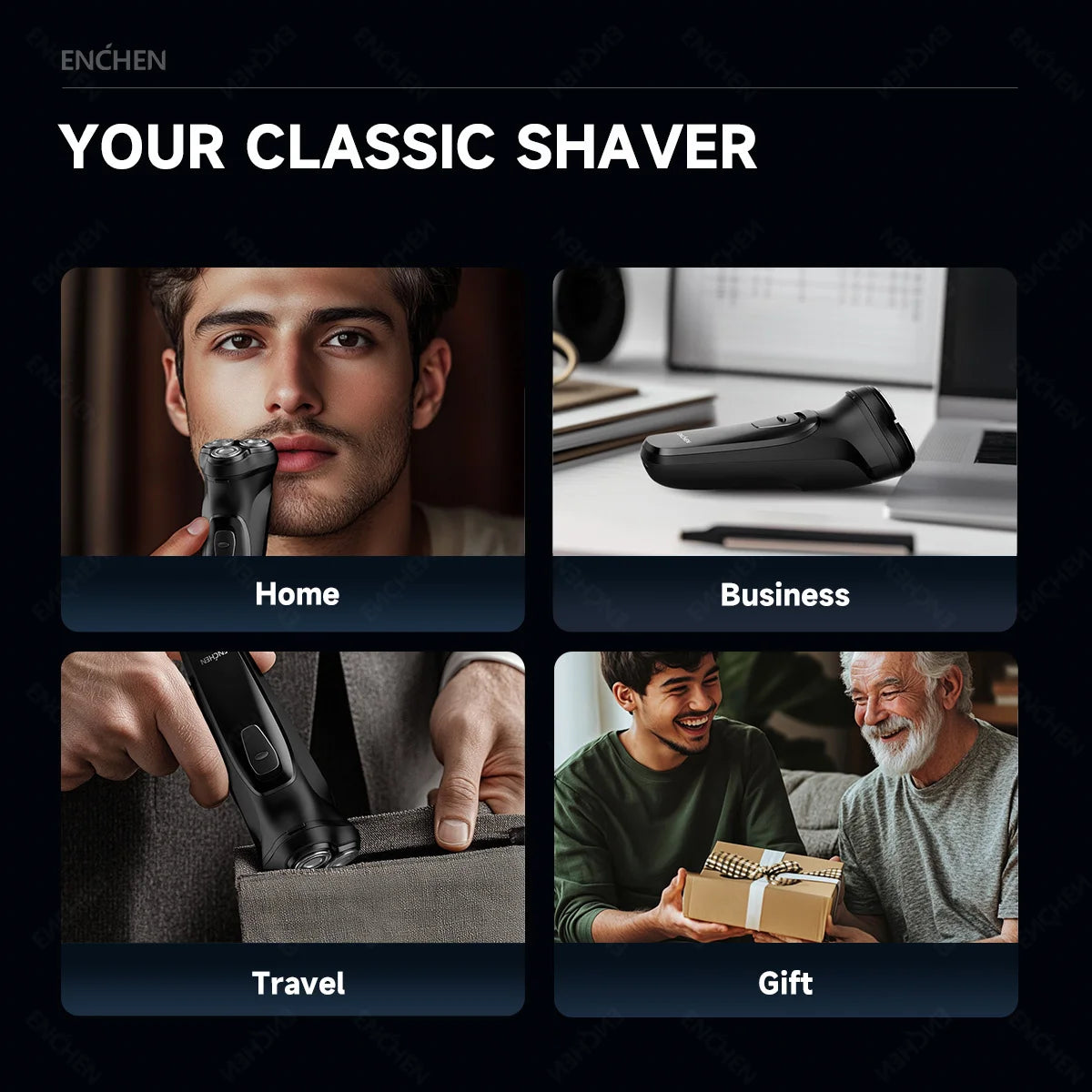 Rasoir Électrique Rotatif 3D Homme Tête Flottante Charge USB-C – CLEVI Paris