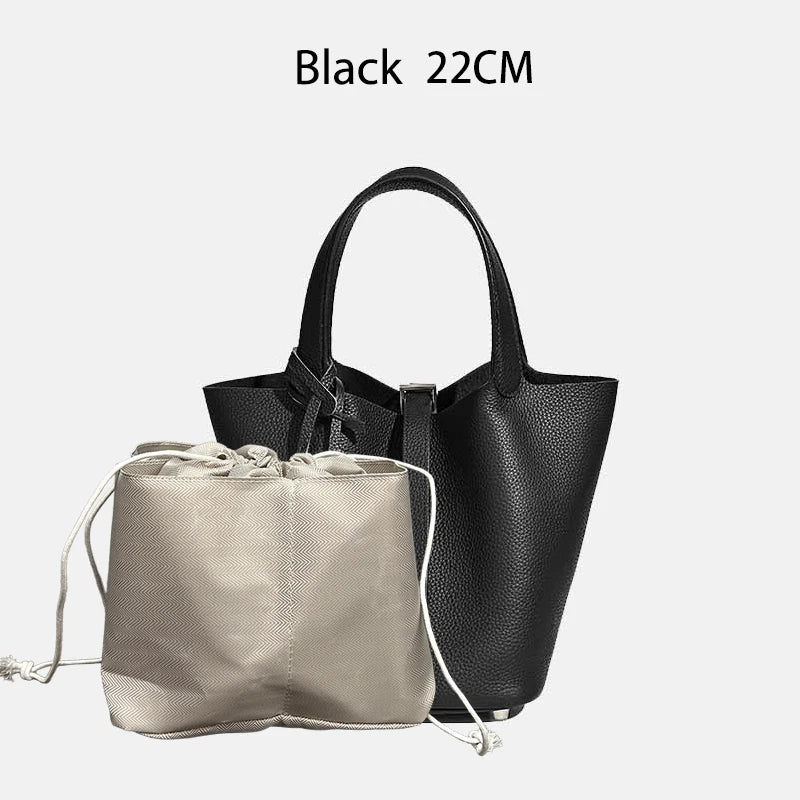 Sac Seau Femme Cuir Véritable Vache 2 Tailles 50+ Coloris Quincaillerie Argentée ou Dorée – CLEVI Paris
