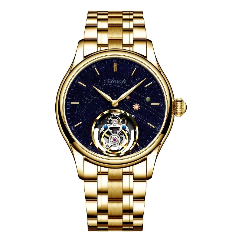 Montre Homme AESOP Tourbillon Édition Limitée – Mécanique Manuelle, Verre Saphir, Squelette
