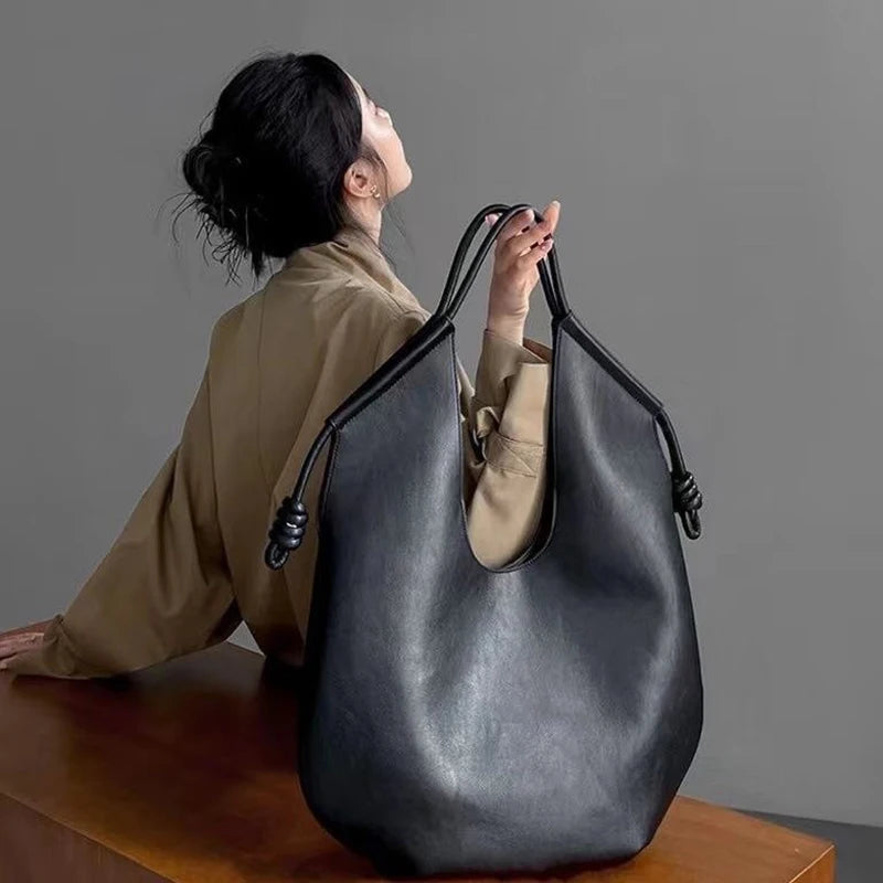 Tote Bag PU Aisselle Grande Capacité Femme Style Minimaliste Bureau – CLEVI Paris