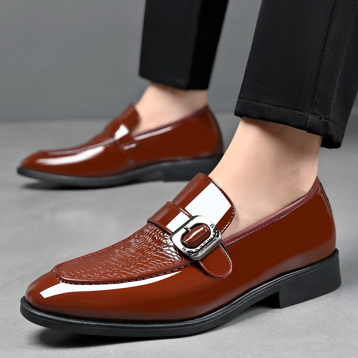 Loafers Derby Homme Style Britannique Bout Pointu Slip-On | Noir Marron EU 38-47