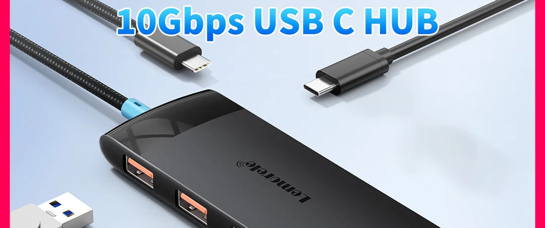 Hub USB-C 3.2 Gen2 Lemorele 5-en-1 10Gbps MacBook iPad Laptop 60cm – CLEVI Paris