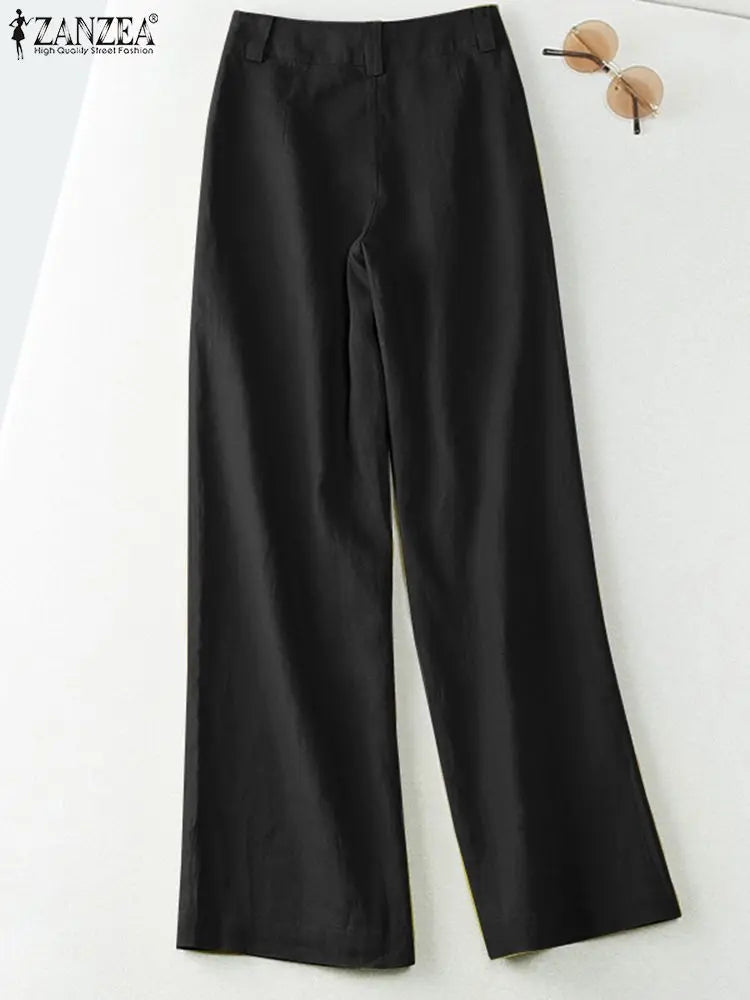 Pantalon Femme Jambe Large Coton Casual Bohème Streetwear Toutes Saisons – CLEVI Paris