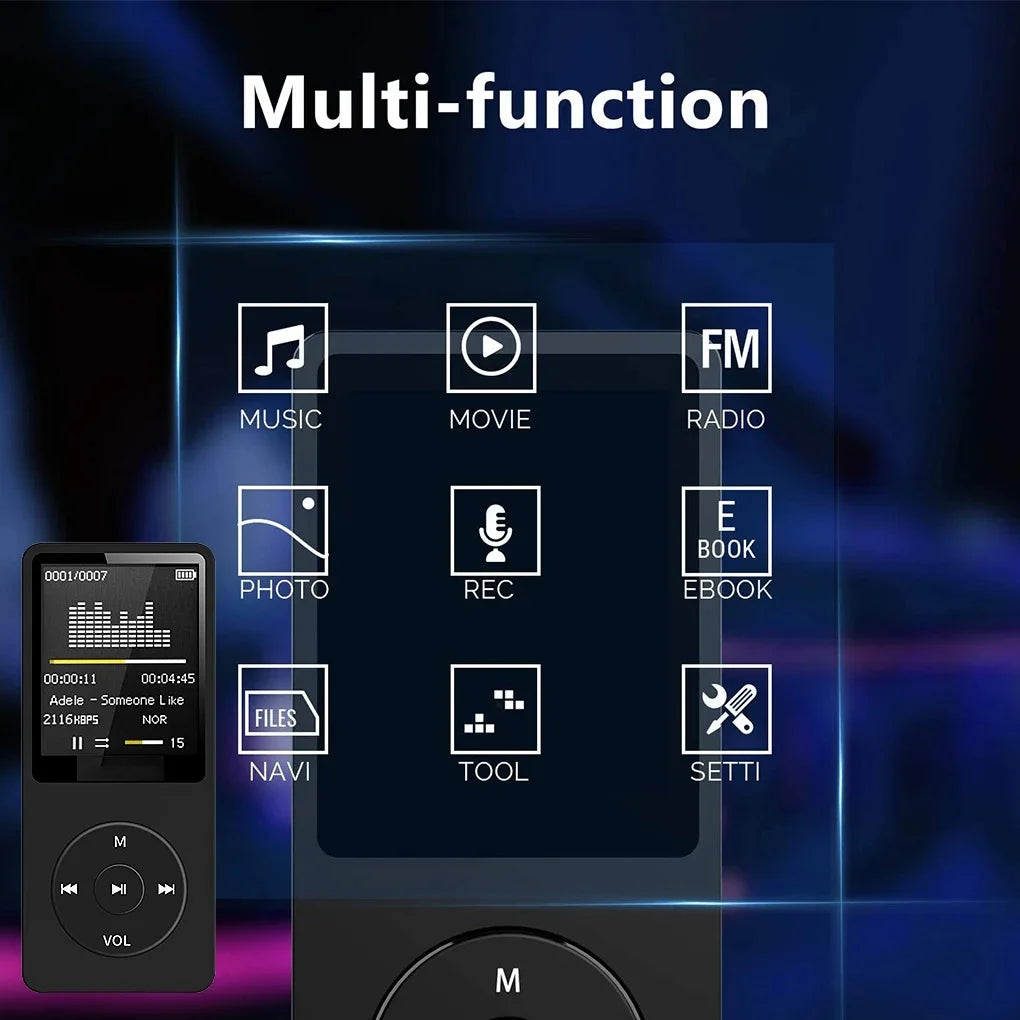 DIXSG Lecteur MP3 Bluetooth Écran 1,8" TF 64Go FM Enregistreur Sport – CLEVI Paris