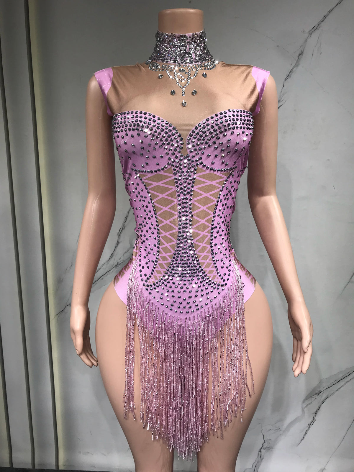 Body de scène à franges et strass femme – CLEVI Paris