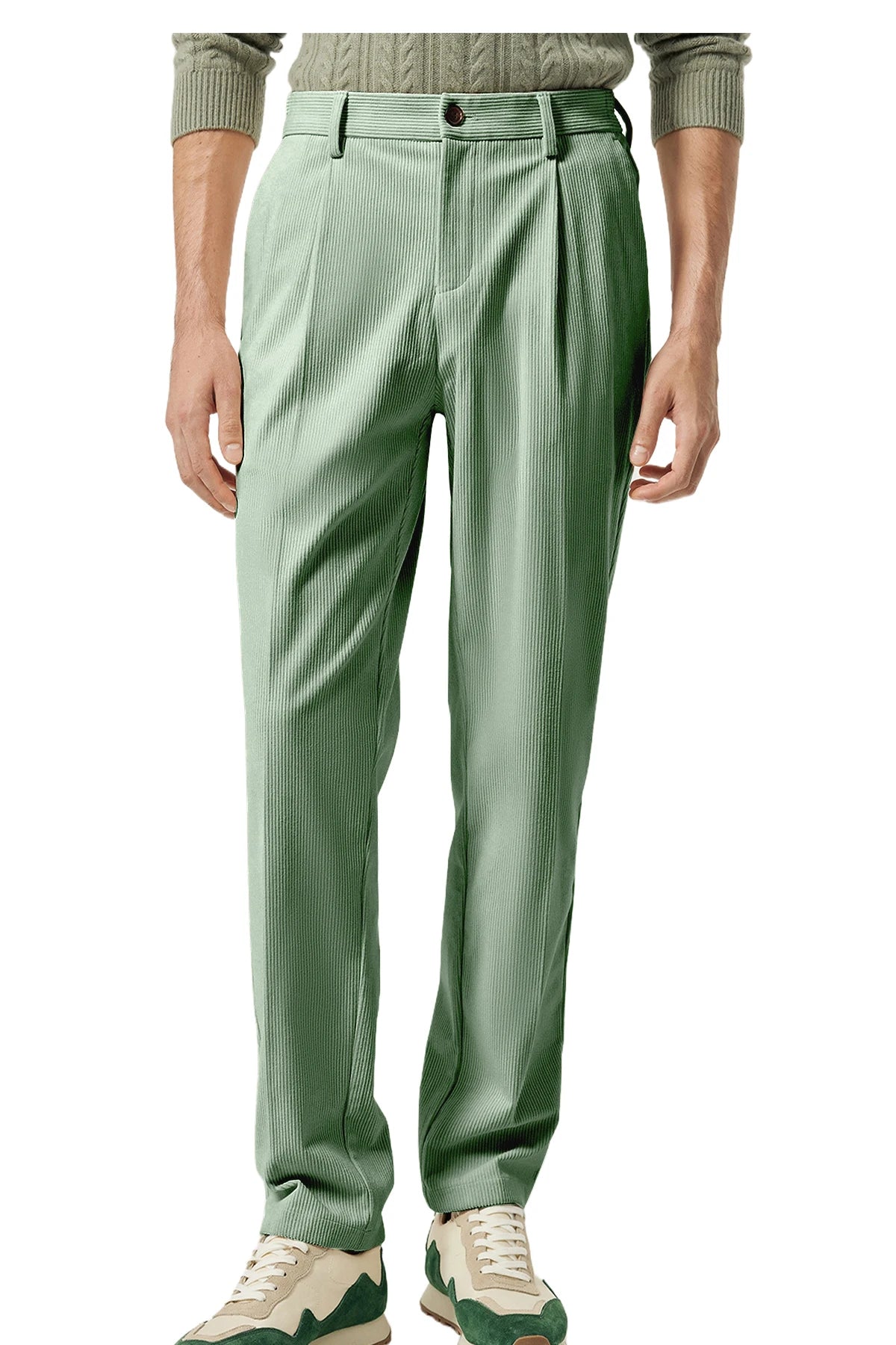 Pantalon homme en velours côtelé taille haute – CLEVI Paris