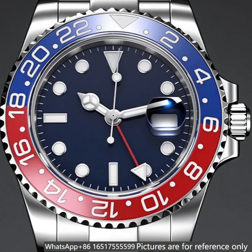 Montre Automatique Homme Style GMT 40MM Acier 904L Cadran Lumineux – CLEVI Paris
