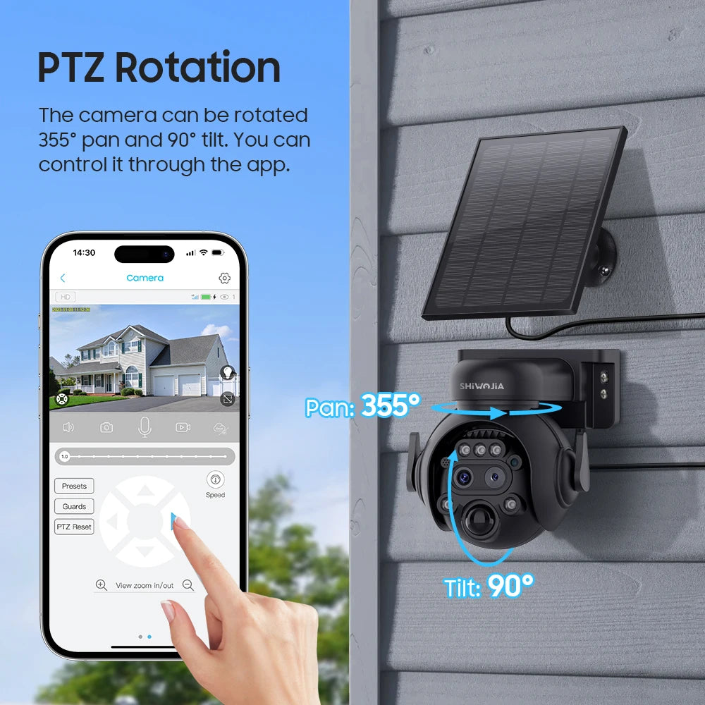 Caméra Solaire Extérieure 8MP 4K Double Objectif Zoom 12x 4G Wi-Fi PIR IP65 – CLEVI Paris