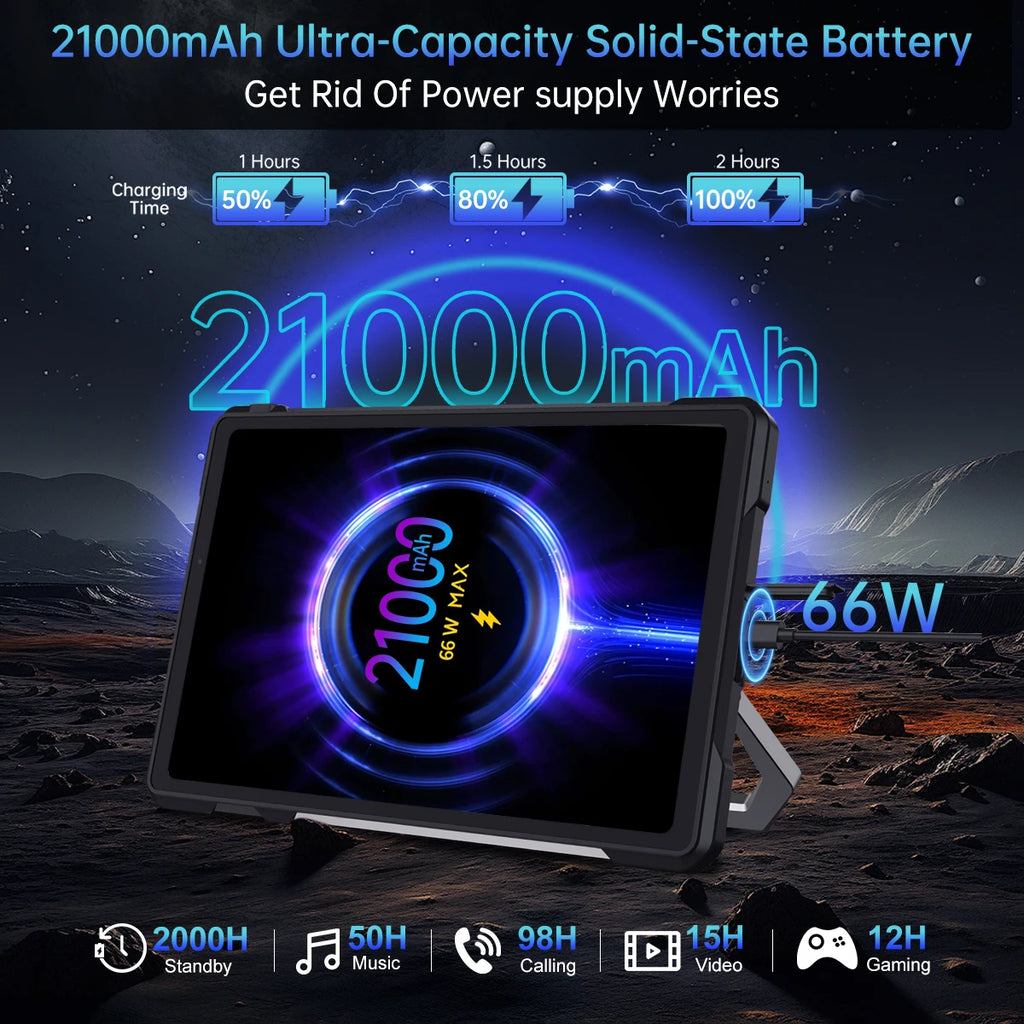 Tablette Robuste Unihertz Tank Pad E – Projecteur DLP, 21000mAh, 50MP, Android 14, 4G – CLEVI Paris