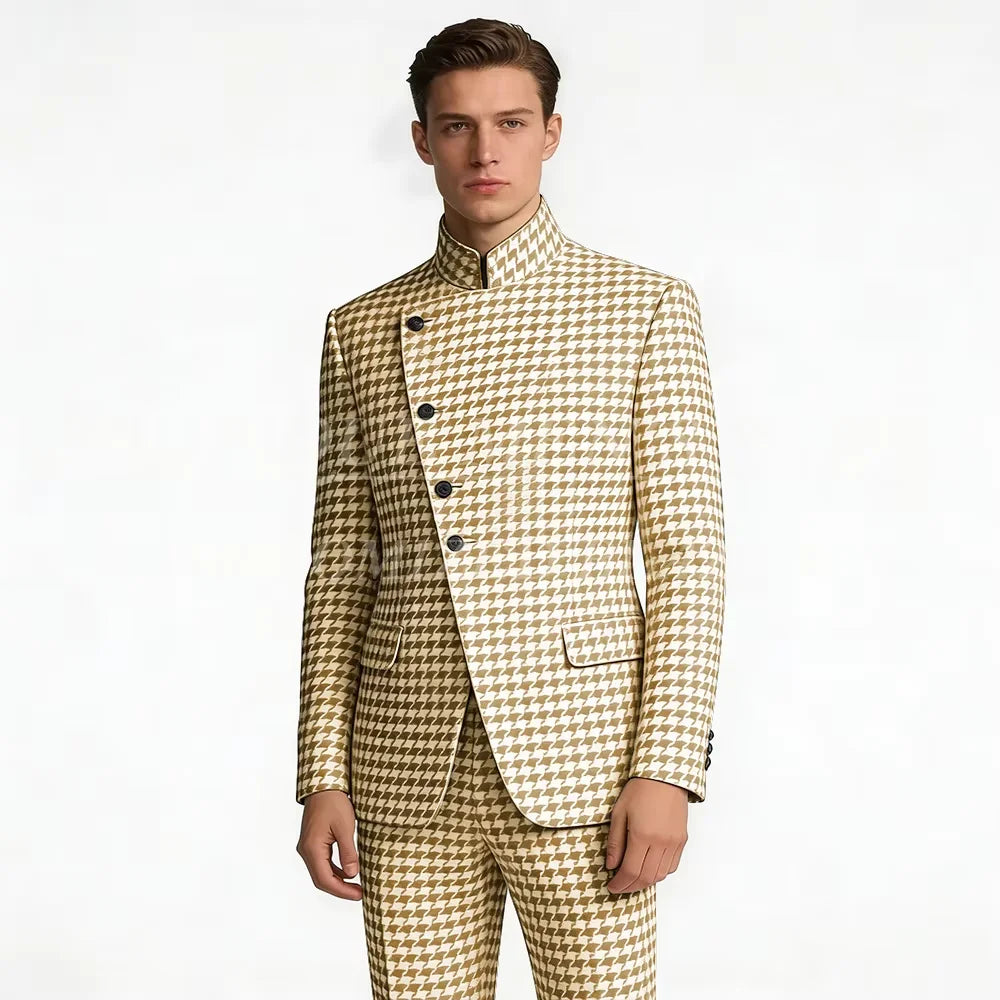Costume Homme Col Mandarin 2 Pièces – CLEVI Paris