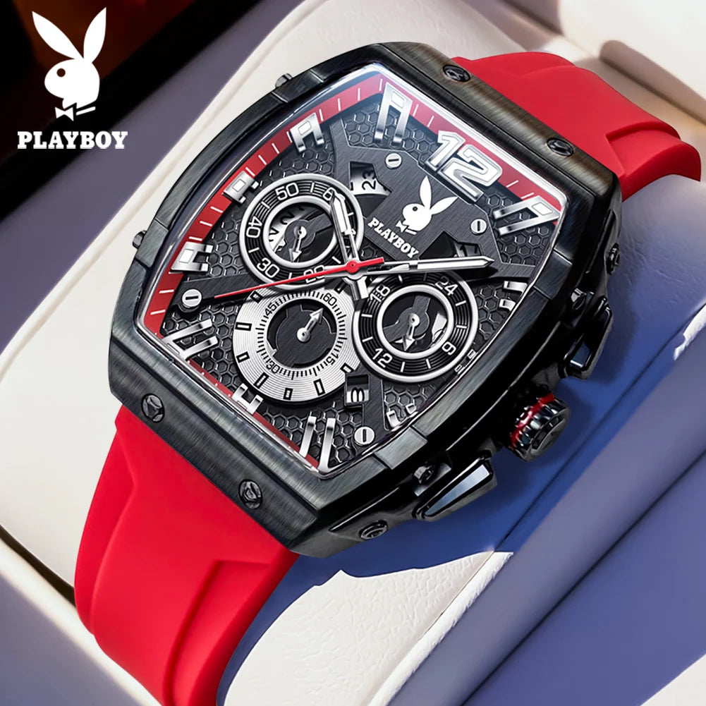 Montre Quartz Homme PLAYBOY 3075 Tonneau Calendrier Complet – CLEVI Paris