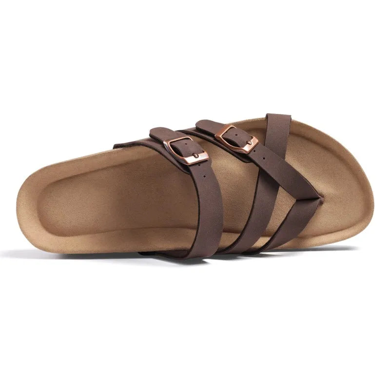 Sandales Femme Semelle Liège Soutien Plantaire Boucle Ajustable – CLEVI Paris