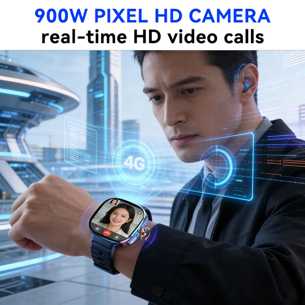 Montre Connectée 4G/5G AMOLED 2,4" Appel Vidéo GPS Google Play – CLEVI Paris