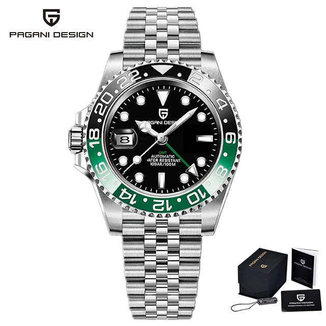 Montre Homme Pagani Design PD-1662 Automatique GMT Verre Saphir Étanche 10 Bars Acier Inoxydable – CLEVI Paris