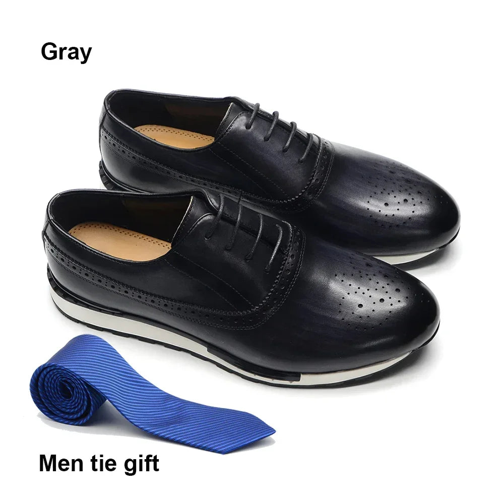 Oxford Brogue Homme Cuir Véritable Fait Main Lacets 10 Coloris Business Casual – CLEVI Paris