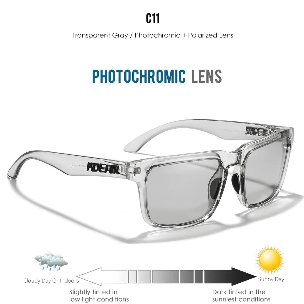 Lunettes de Soleil Polarisées Oversize Homme Femme – Verres Photochromiques Anti-Reflets UV400 – CLEVI Paris