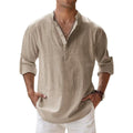Chemise Lin Coton Homme Manches Longues – Style Casual Plage & Quotidien