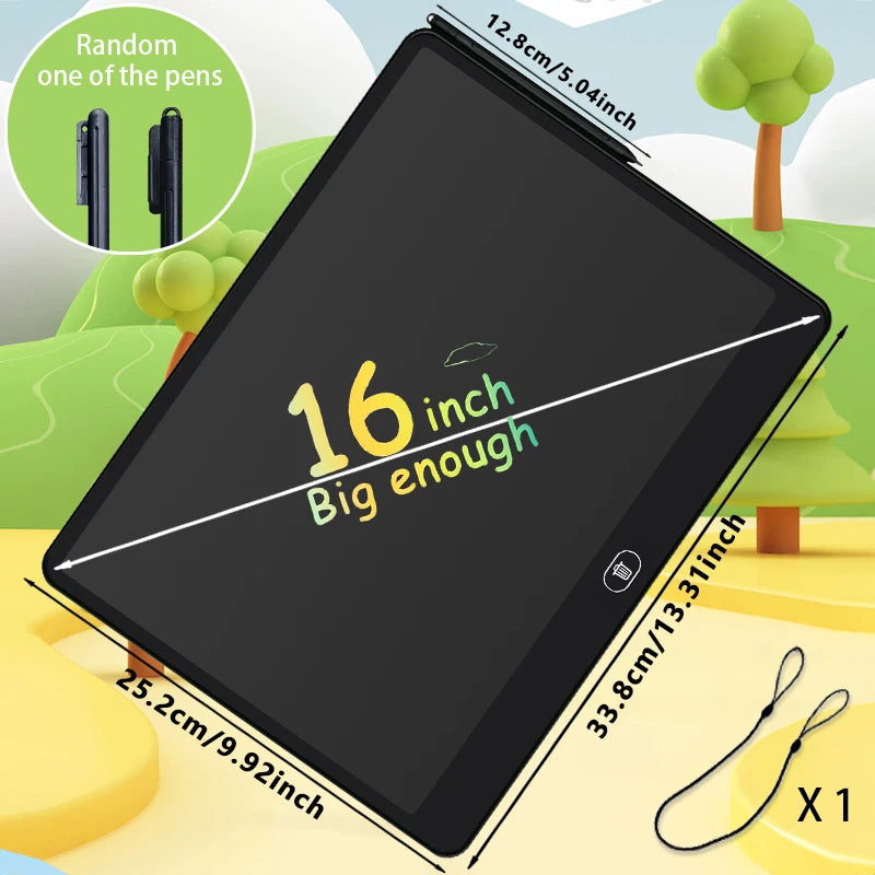 Ardoise LCD Enfant RSP Tablette Dessin Éducative 11/13/16 Pouces 3-8 Ans – CLEVI Paris
