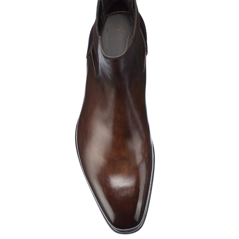 Chelsea Boots Homme Style Britannique Bout Pointu Slip-On | PU Fait Main 2 Coloris