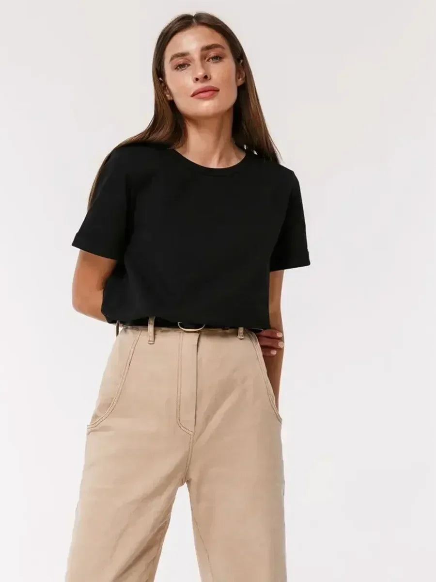 T-shirt Femme 100% Coton — Coupe Loose Manches Courtes | CLEVI Paris