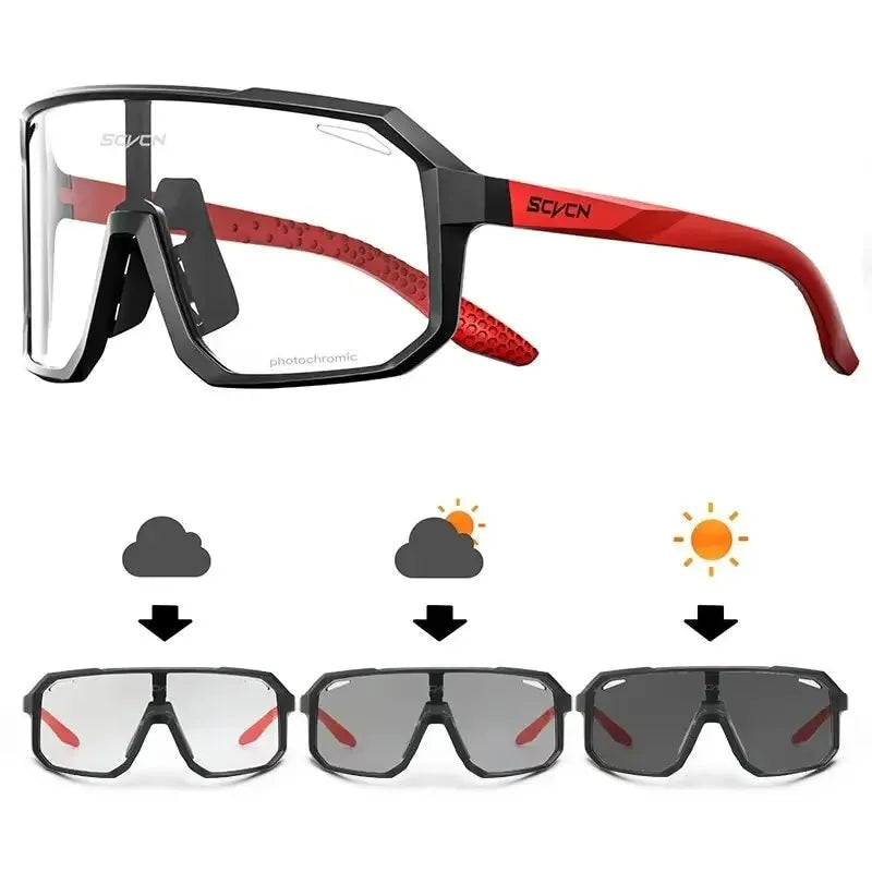 Lunettes de Cyclisme Photochromiques TR-90 | UV400, Verres Polycarbonate, Vélo Randonnée Outdoor, Unisexe – CLEVI Paris