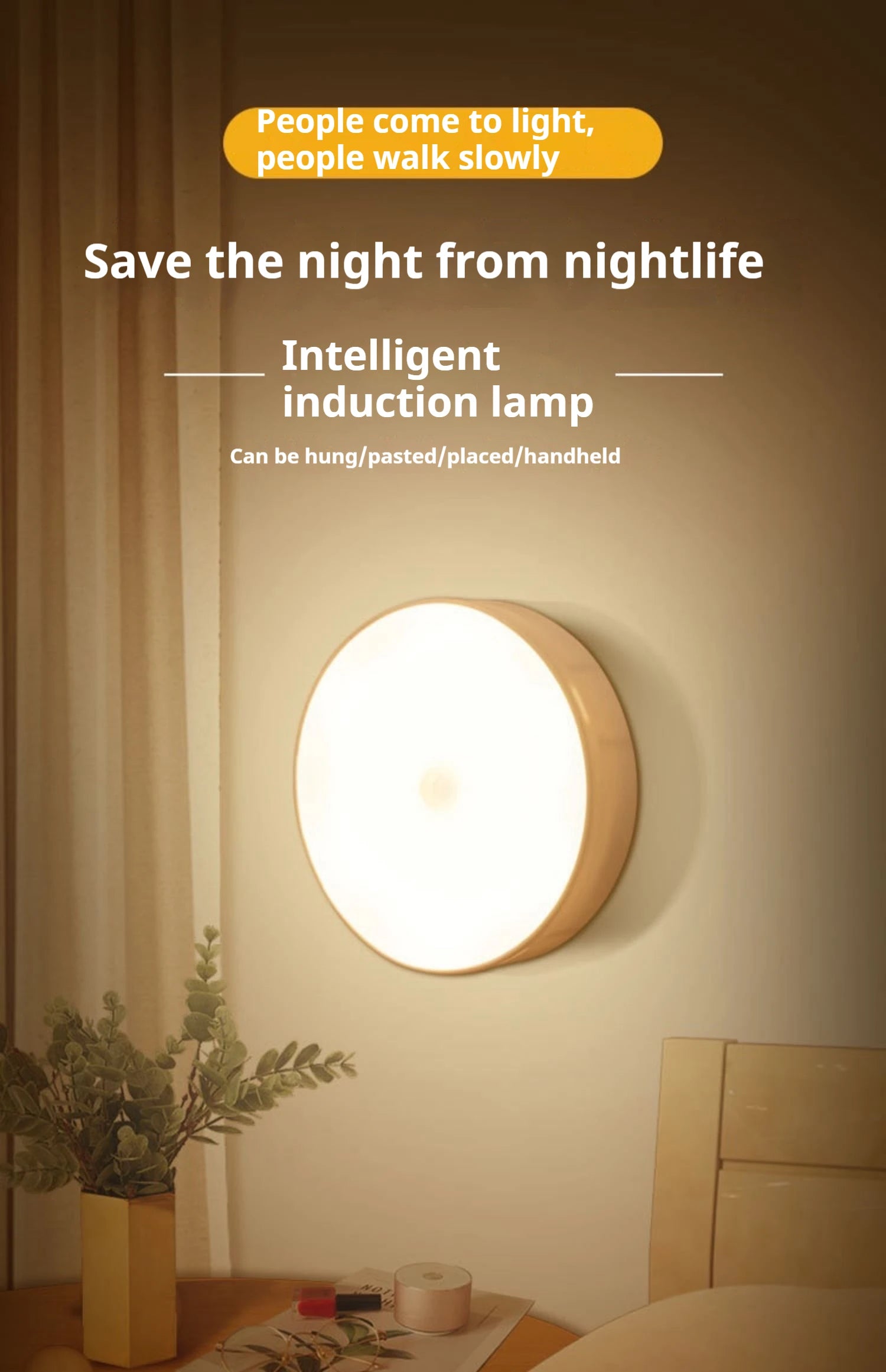 Veilleuse LED Détecteur de Mouvement Rechargeable Sans Fil — CLEVI Paris