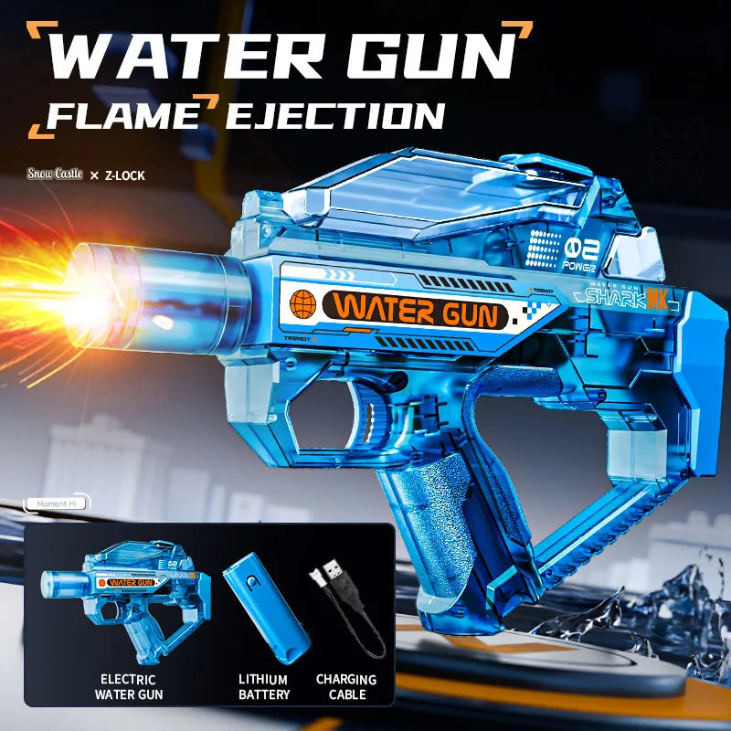 Pistolet à Eau Électrique Puissant – Rechargeable, Aspiration Auto, Adultes & Enfants – CLEVI Paris