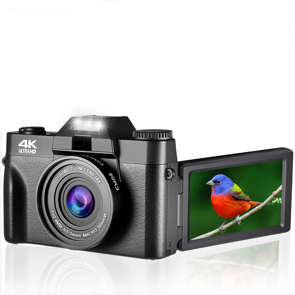 Appareil Photo KOMERY R10 4K 75MP – Autofocus, Double Fill-in LED, Écran 3" 180°, Zoom 16x, WiFi, Webcam, Vlogging – CLEVI Paris