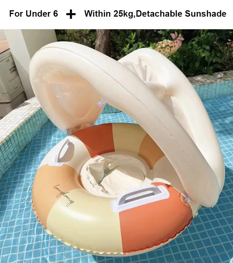 Bouée Siège Gonflable Piscine – Anneau Flottant Rayures Rétro, Plage & Fêtes – CLEVI Paris