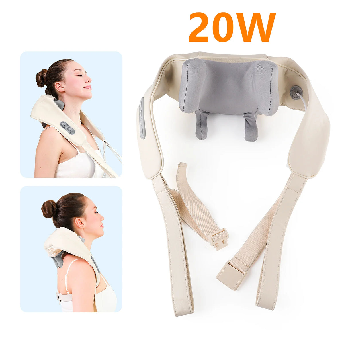 Masseur Nuque & Épaules Sans Fil 20W/26W Trapèze 3D – CLEVI Paris