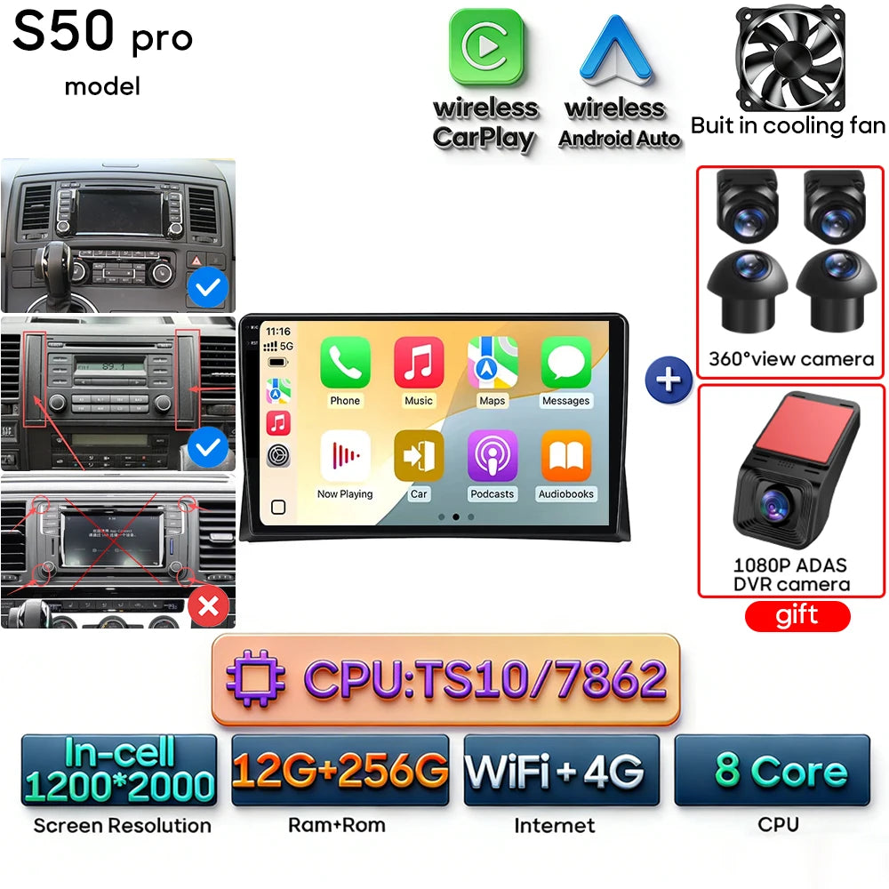 Autoradio Android 9″ VW Multivan T5 – CLEVI Paris