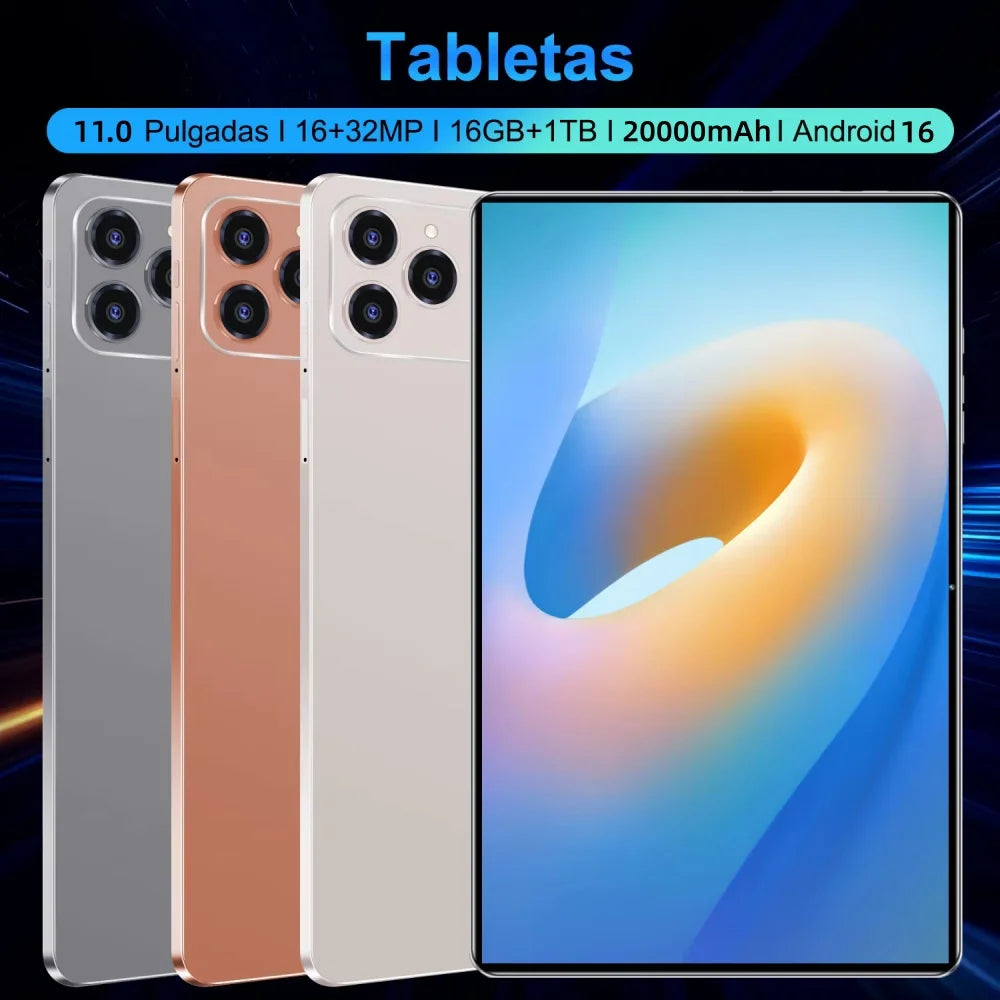 Tablette Pad 17 Pro 11" – Android 16, 12-22Go RAM, 512Go-2To, 5G, Écran 2K, Batterie 20000mAh – CLEVI Paris