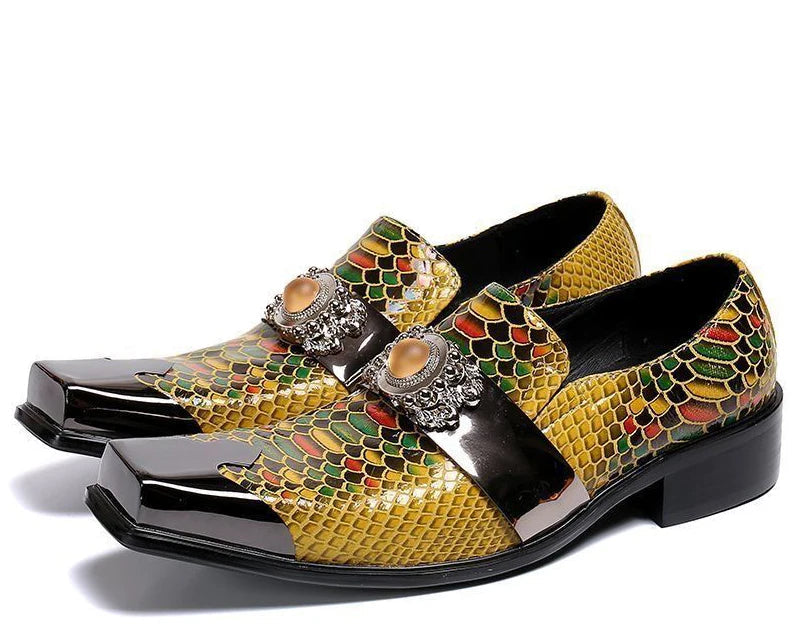 Chaussures Homme Croco Métal Chaîne – CLEVI Paris