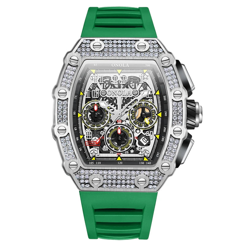 ONOLA Montre Automatique Homme Tonneau Squelette Lumineux Étanche 3ATM – CLEVI Paris