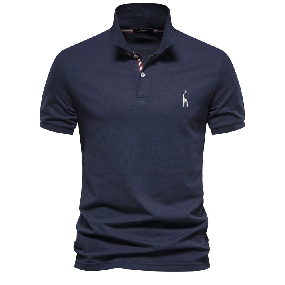 Polo Homme AIOPESON Coton Manches Courtes – Broderie, Anti-Boulochage