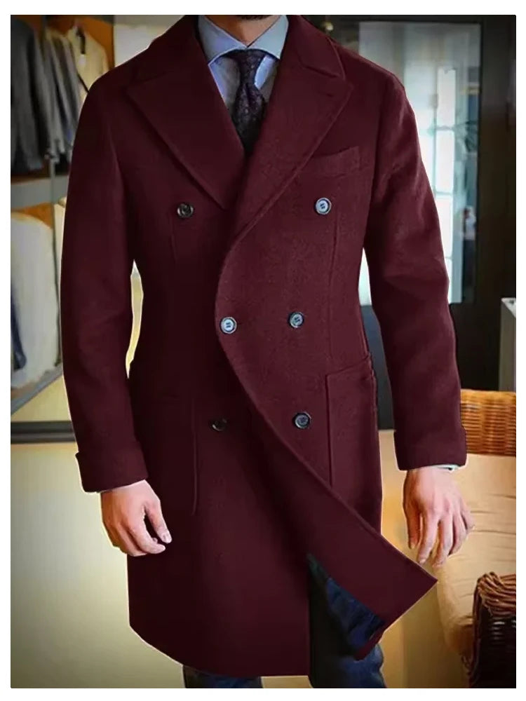 Manteau homme long double boutonnage – CLEVI Paris