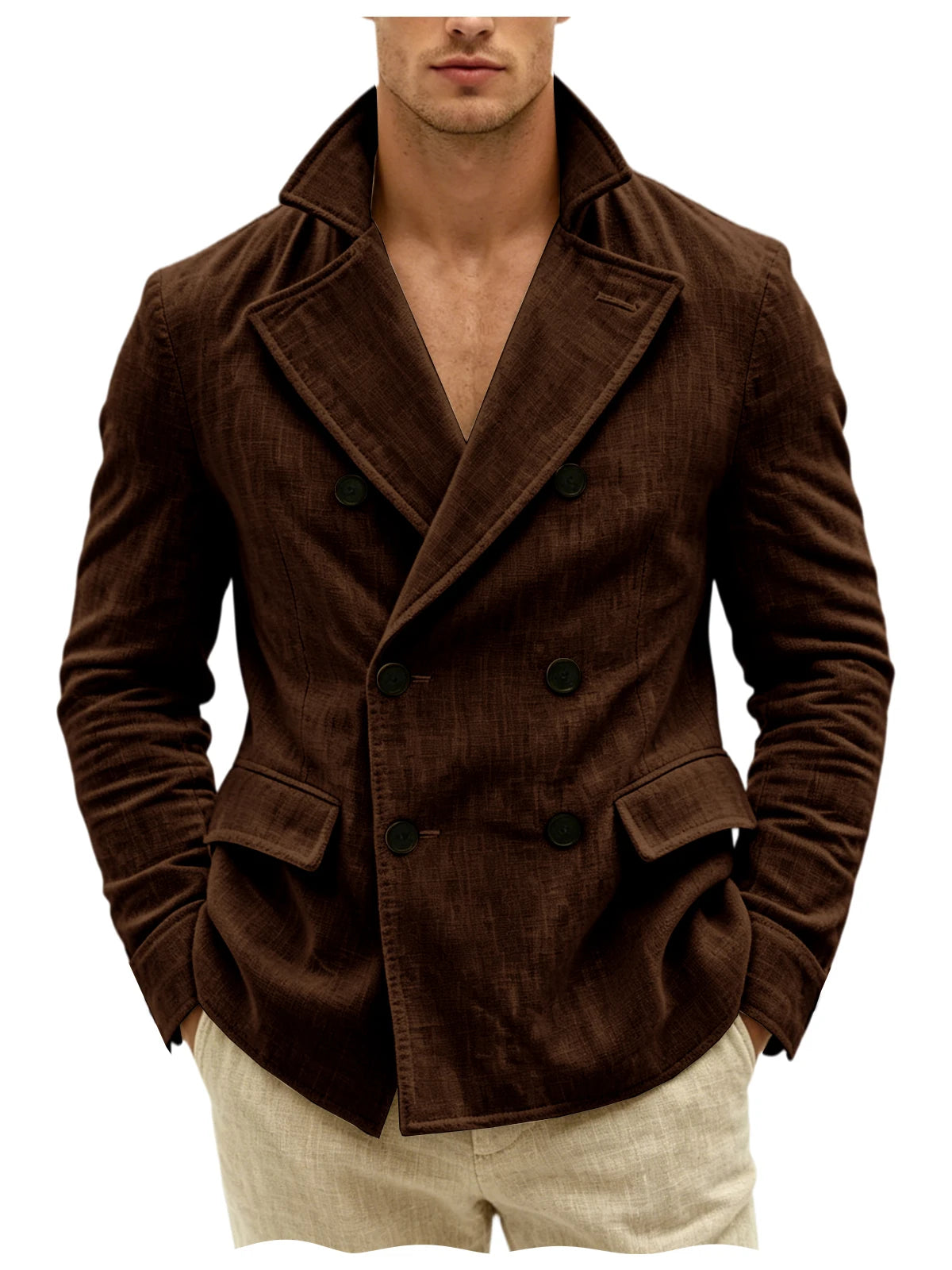 Blazer Croisé Lin Homme – CLEVI Paris