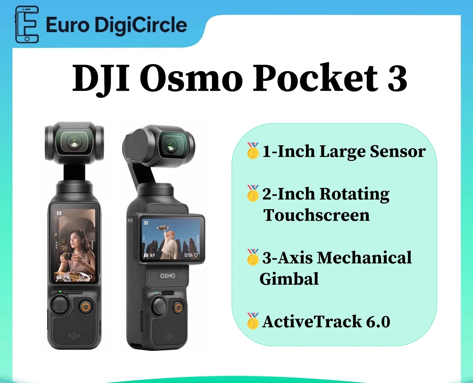 DJI Osmo Pocket 3 – Capteur 1", 4K/120fps, Stabilisation 3 Axes, Écran 2", Vlog & Voyage – CLEVI Paris