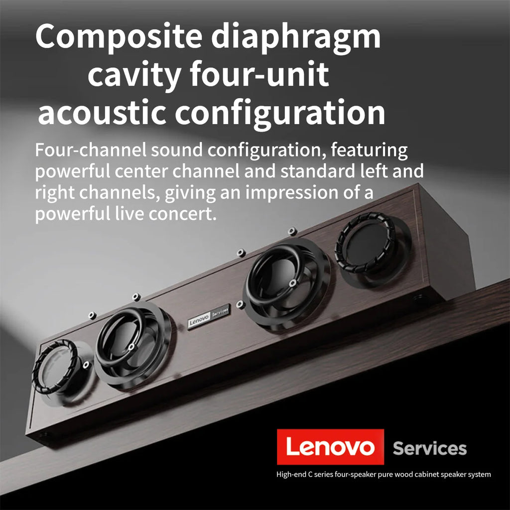 Lenovo C02 Enceinte Bureau Bois Rétro Bluetooth Filaire TV PC Mobile – CLEVI Paris