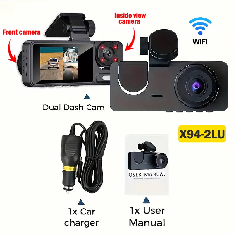 Dashcam 2/3 Canaux 1080p WiFi – Capteur Sony, Vision Nocturne Starlight, G-Sensor, Surveillance Parking – CLEVI Paris