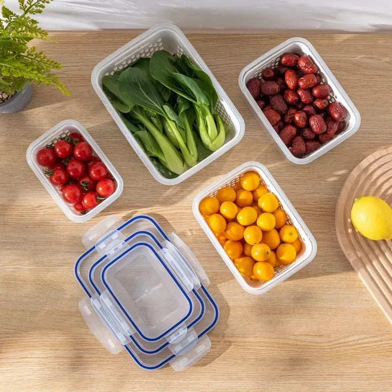Boîte Conservation Alimentaire PP Double Couche — Réfrigérateur, Fruits & Légumes, S & L | CLEVI Paris
