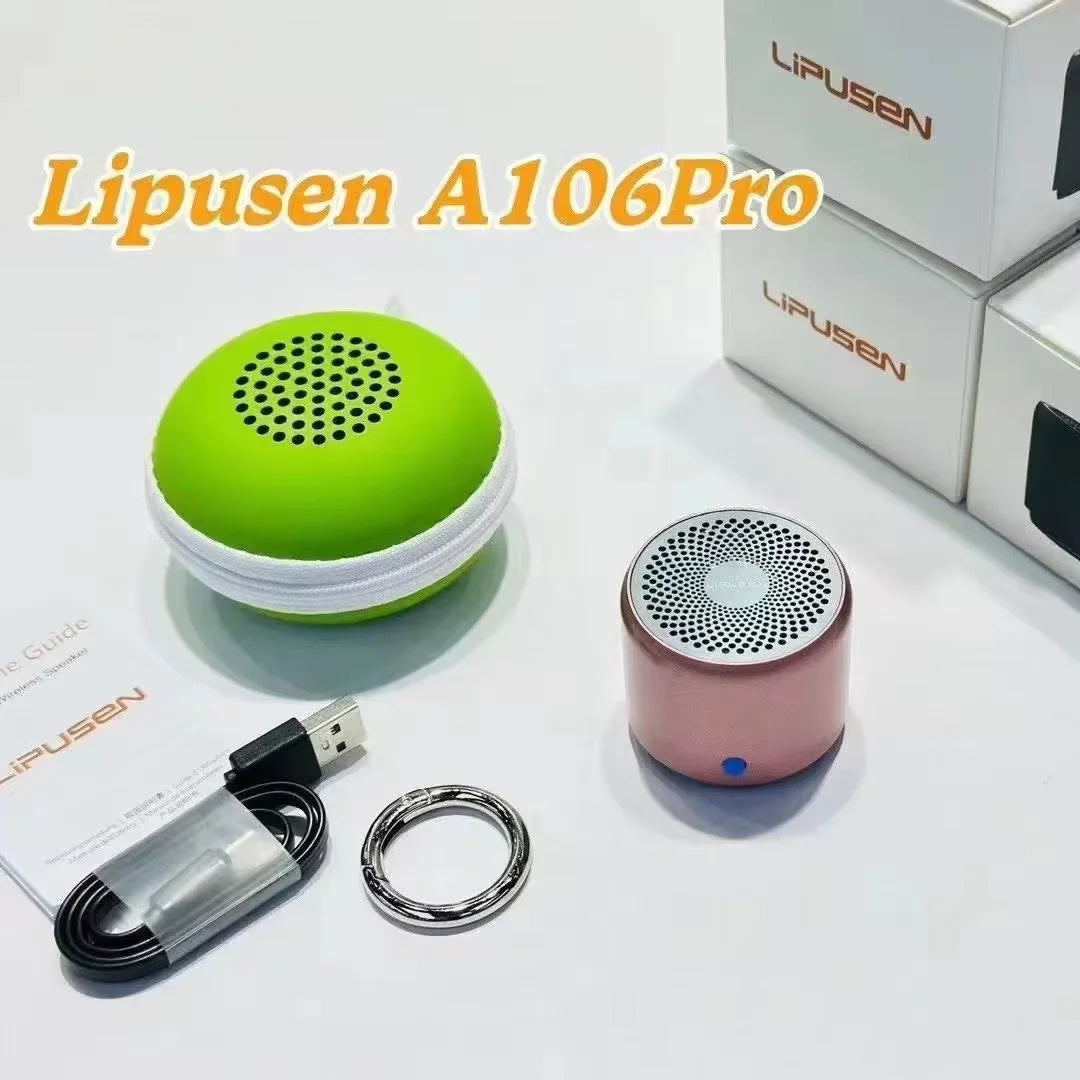 Mini Enceinte Bluetooth IPX7 – Corps Métal, 8h, Basse Puissante, Crochet | Lipusen A106 Pro