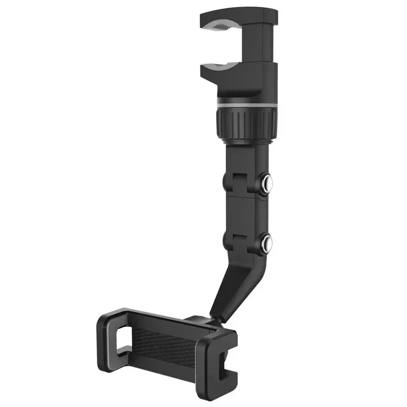 Support Téléphone Voiture Universel — Clip Rétroviseur, Rotation 960°, Réglable, Gris & Vert | CLEVI Paris