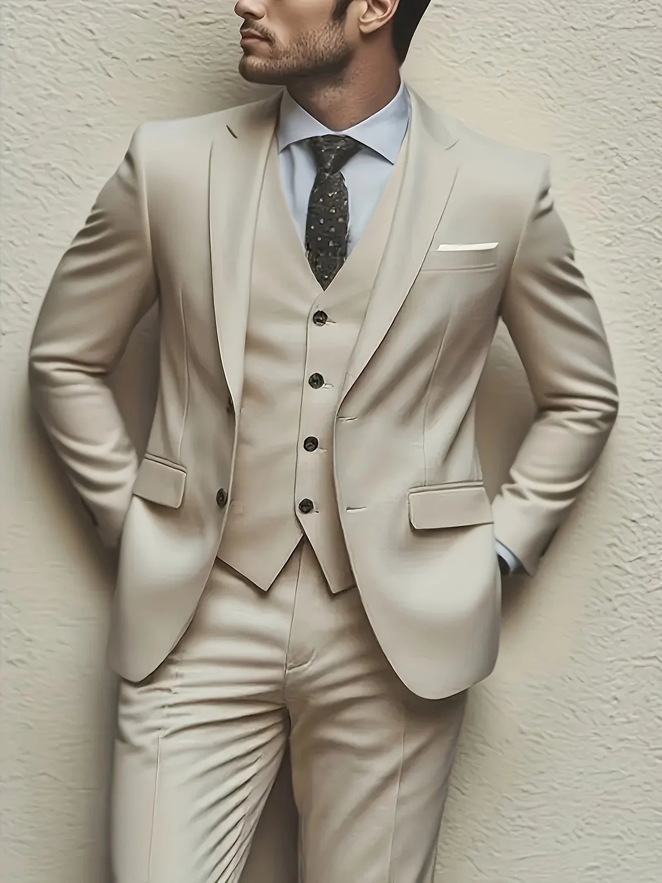 Costume 3 Pièces Homme Veste Gilet Pantalon – CLEVI Paris