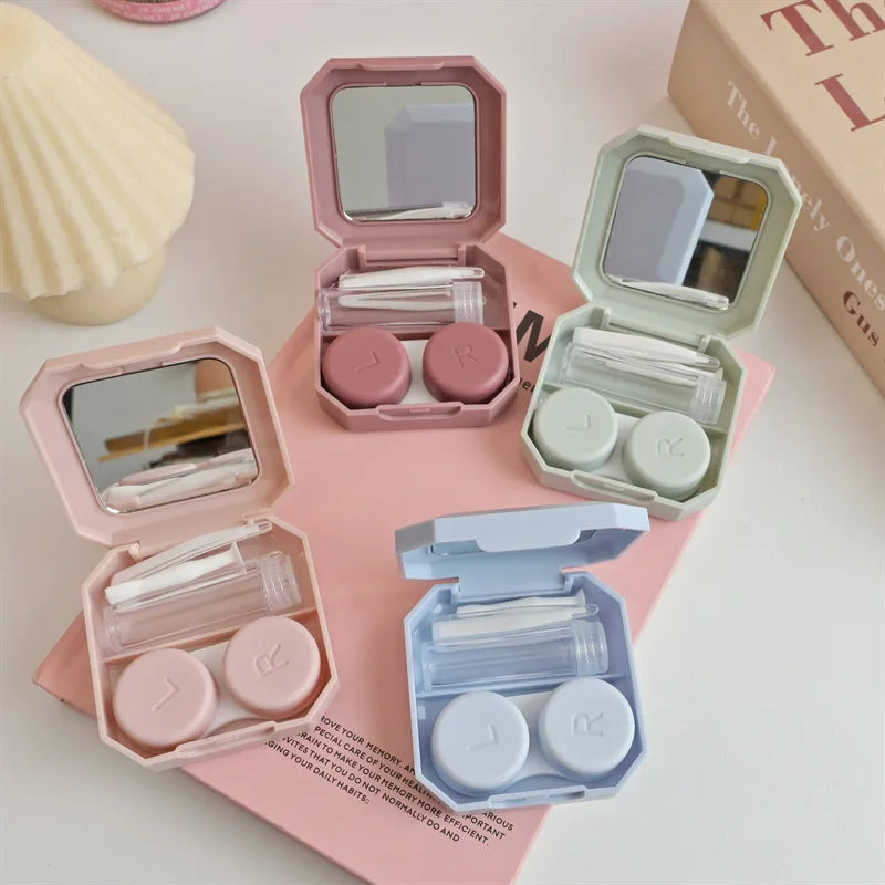 Étui à Lentilles de Contact Candy Color | Kit Voyage Complet avec Pince, Ventouse & Miroir | 4 Coloris – CLEVI Paris