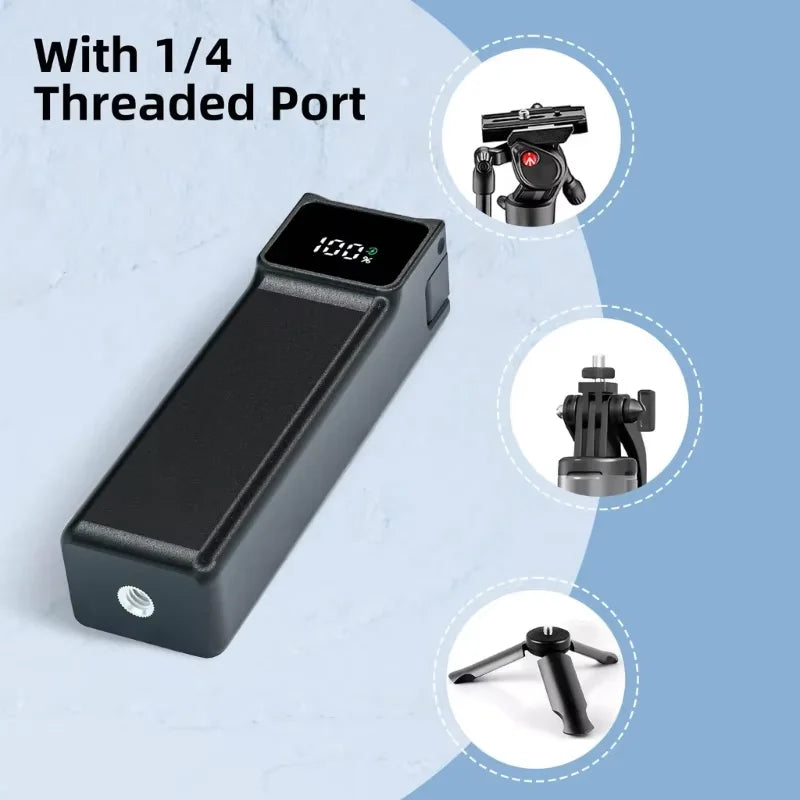 Poignée-Batterie 5000 mAh pour DJI Osmo Pocket 3/4 – 180 min, Écran Digital, USB-C