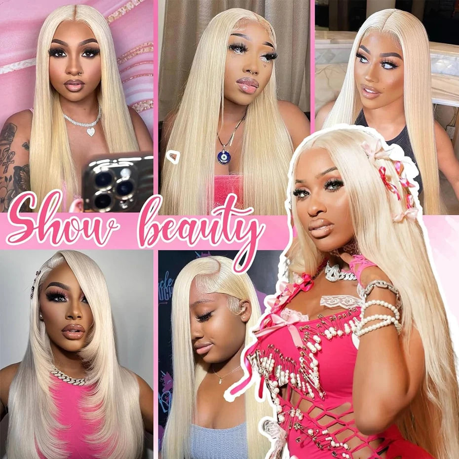 Perruque lace front lisse blonde 613 – CLEVI Paris